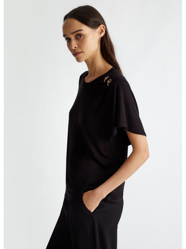 T-shirt Donna Liu Jo - T-shirt in jersey - Nero