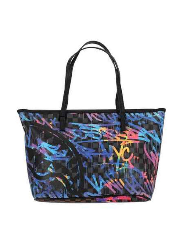 Borse a spalla Donna Sprayground - Borsa Sharks In Stickers Classic Tote - Marrone