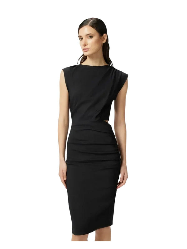 Vestiti da cocktail Donna Pinko - Abito in lino senza maniche con bottoni - Nero