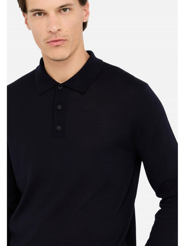 Maglie Uomo LIU JO UOMO - MAGLIA polo in lana merinos - Nero