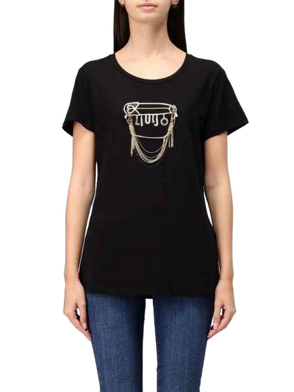 T-shirt Donna Liu Jo - T-shirt con logo Liu Jo - Nero