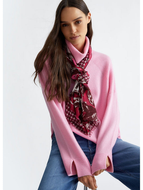 Stole Donna Liu Jo - Stola check floreale - Fucsia