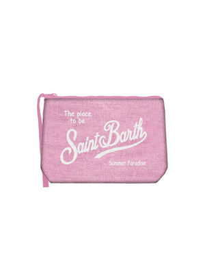 Mc2 Saint Barth Pochette Aline Linen Linen 21 Pink - Ali0004