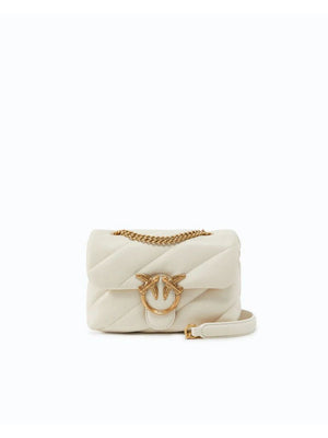 Pinko Borsa Donna Love Puff Mini Bianco Seta Antique Gold 100039A0F2-Z14Q