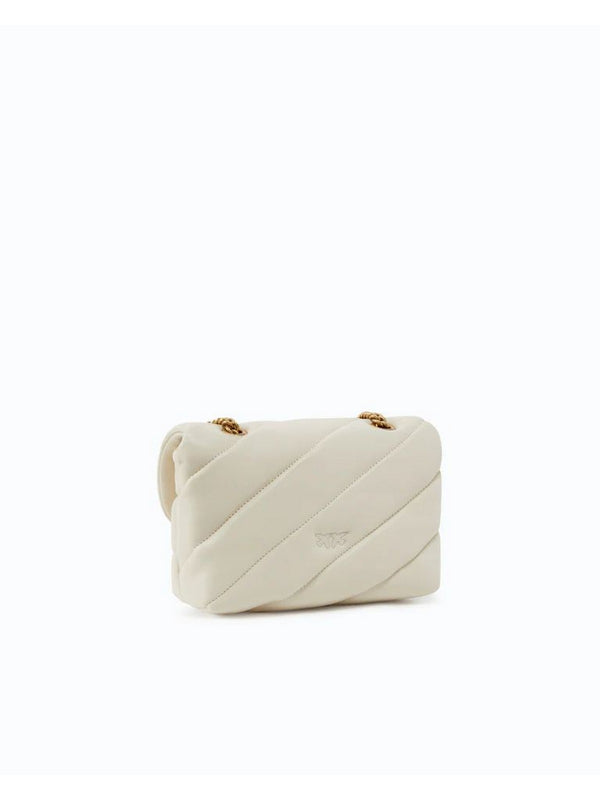 Pinko Borsa Donna Love Puff Mini Bianco Seta Antique Gold 100039A0F2-Z14Q