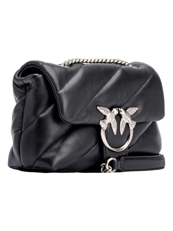 Pinko Borsa Donna Love Puff Mini Nera Logo Silver 100039A0F2-Z99O
