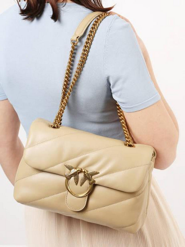 Pinko Borsa Donna Love Puff Mini Giallo Vaniglia Antique Gold 100039A0F2-C39Q