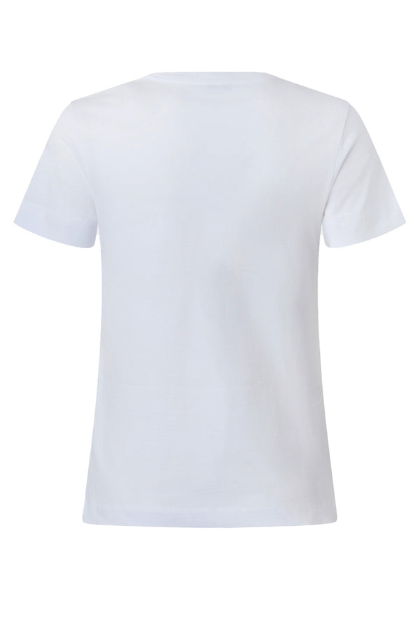 Pinko T-Shirt Donna Bianca BUSSOLOTTO Logo Love Birds Ricamato  100355A2OD Z04