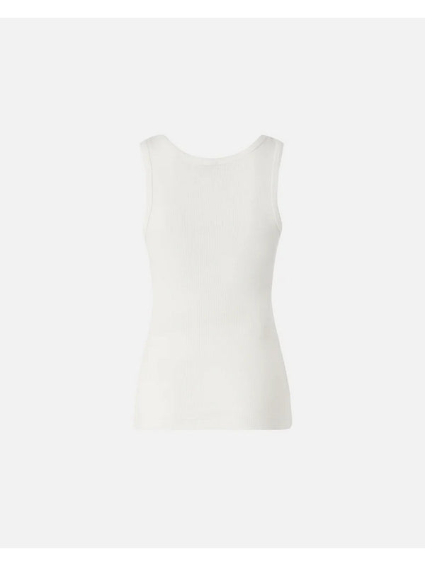 Pinko Top Canotta Donna Calcolatore Bianco in Cotone Stretch a Costine | 100807A338-Z05