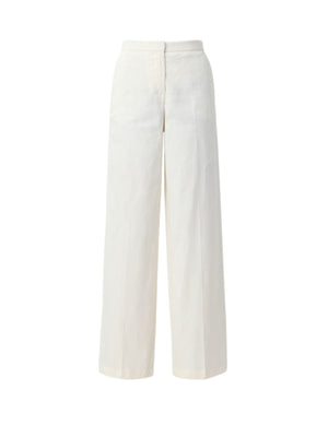 Pinko Pantalone Jacopone Donna Bianco Panna a Palazzo in Lino Stretch | 104929A0IM-Z07
