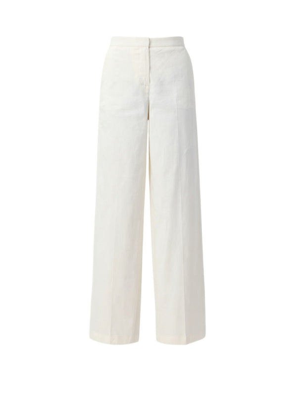 Pinko Pantalone Jacopone Donna Bianco Panna a Palazzo in Lino Stretch | 104929A0IM-Z07