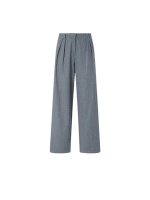 Pinko Pantalone Donna Penny in Cotone con Righe Gioiello Grigio 106239A324-K05