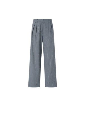 Pinko Pantalone Donna Penny in Cotone con Righe Gioiello Grigio | 106239A324-K05