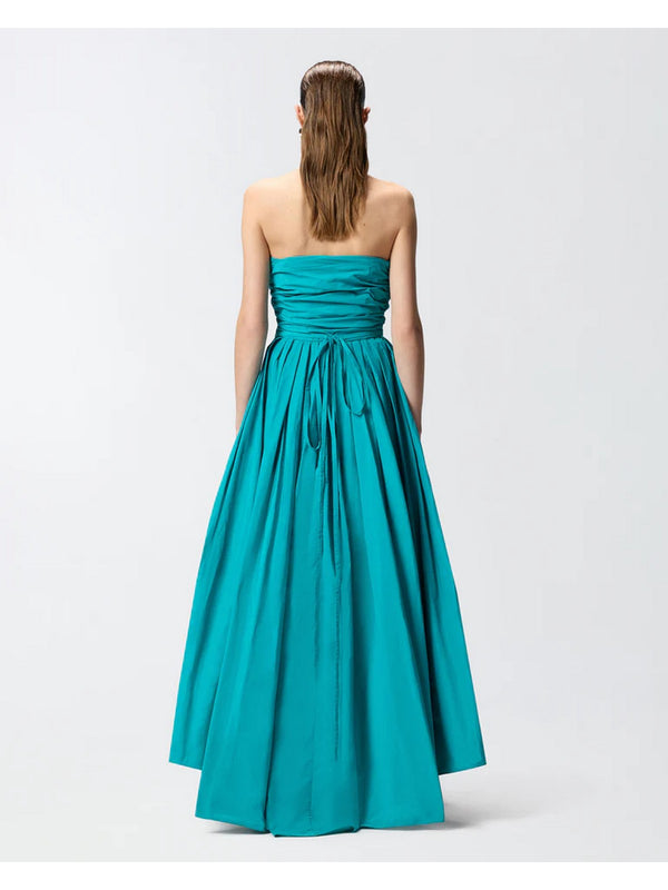 Pinko Abito Dattero Donna Verde Mattonella in Taffetà con Cintura Gioiello - 106254A327 V76