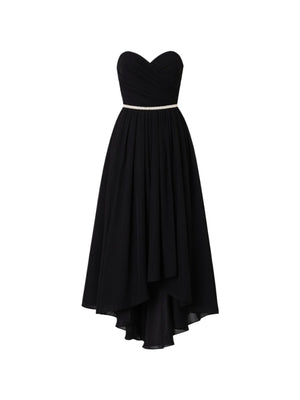 Pinko Abito Lungo Donna Dattero in Taffetà Nero Z99 con Cintura Gioiello - 106254A327
