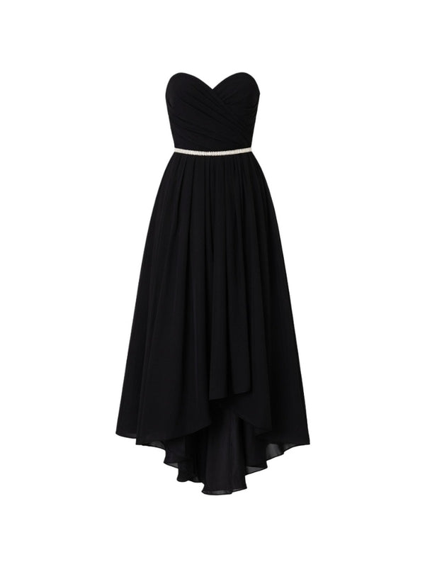Pinko Abito Lungo Donna Dattero in Taffetà Nero Z99 con Cintura Gioiello - 106254A327