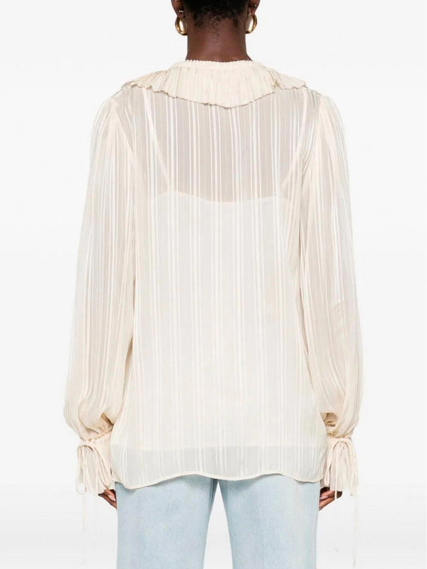 Pinko Biddy Blusa Donna C00 Bianco Cigno in Viscosa Pekin - 106276A373