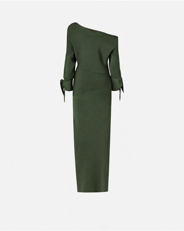 Pinko Brina Abito Lungo Donna Verde Oliva ZL7 in Ecoviscosa Shiny - 106313A347