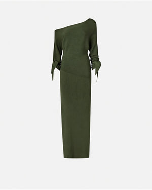 Pinko Brina Abito Lungo Donna Verde Oliva ZL7 in Ecoviscosa Shiny - 106313A347