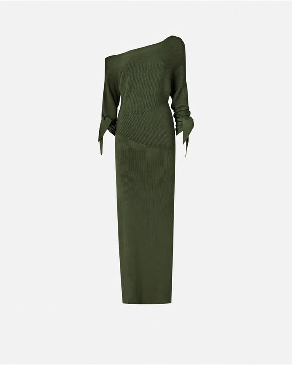 Pinko Brina Abito Lungo Donna Verde Oliva ZL7 in Ecoviscosa Shiny - 106313A347