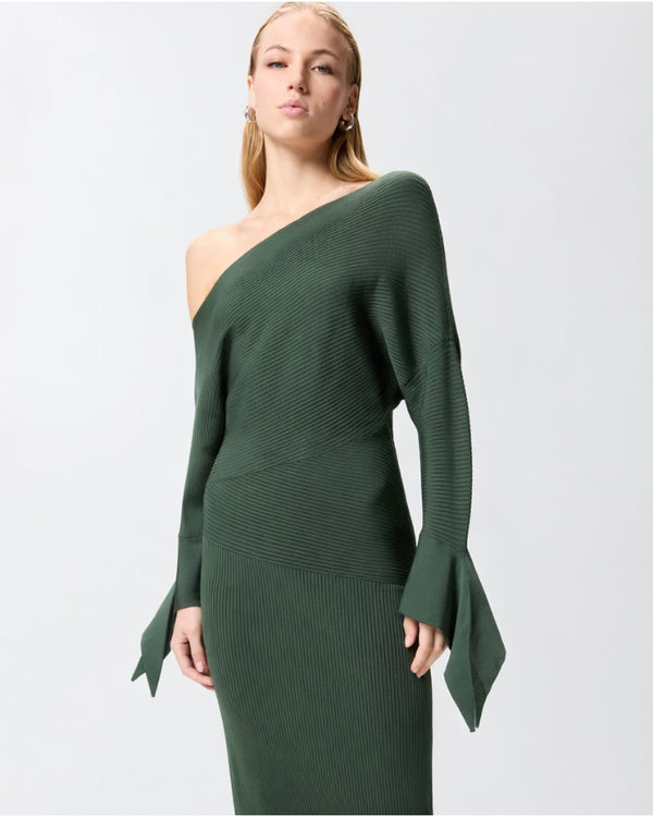Pinko Brina Abito Lungo Donna Verde Oliva ZL7 in Ecoviscosa Shiny - 106313A347