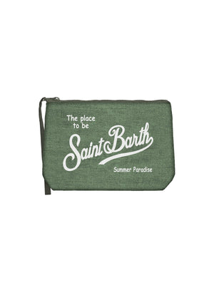 Mc2 Saint Barth Pochette Aline Linen Linen 52 Military - Ali0004