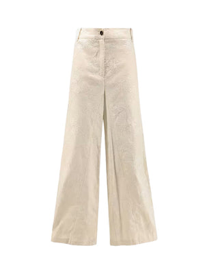 Pinko Pantalone Donna Ivy in Lino Accoppiato Beige Naturale - 106528A374-C03