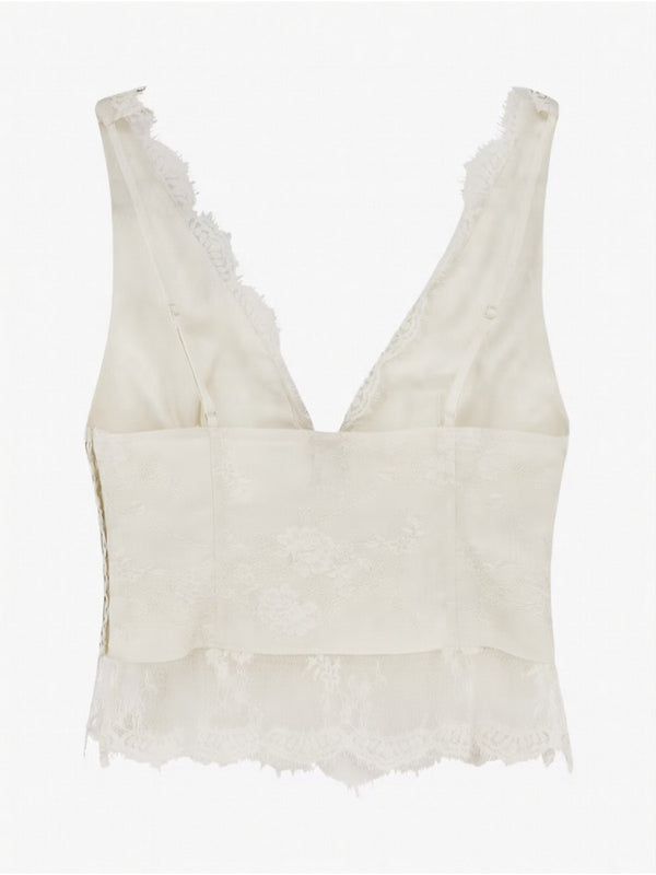 Pinko Top Donna Janessa in Lino Accoppiato Beige Naturale - 106571A374-C03