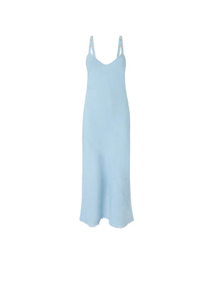 Pinko Abito Donna Aisha in Lino Stretch Celeste - 106586A34G-G45