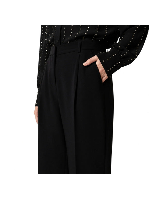 Pinko Pantalone Donna Paula Fluido Nero Palazzo Elegante - 106607A18E-Z99