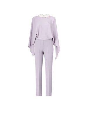 Pinko Tuta Elegante Donna Bietole Color Glicine in Crepe de Chine - 106641A35J Y46