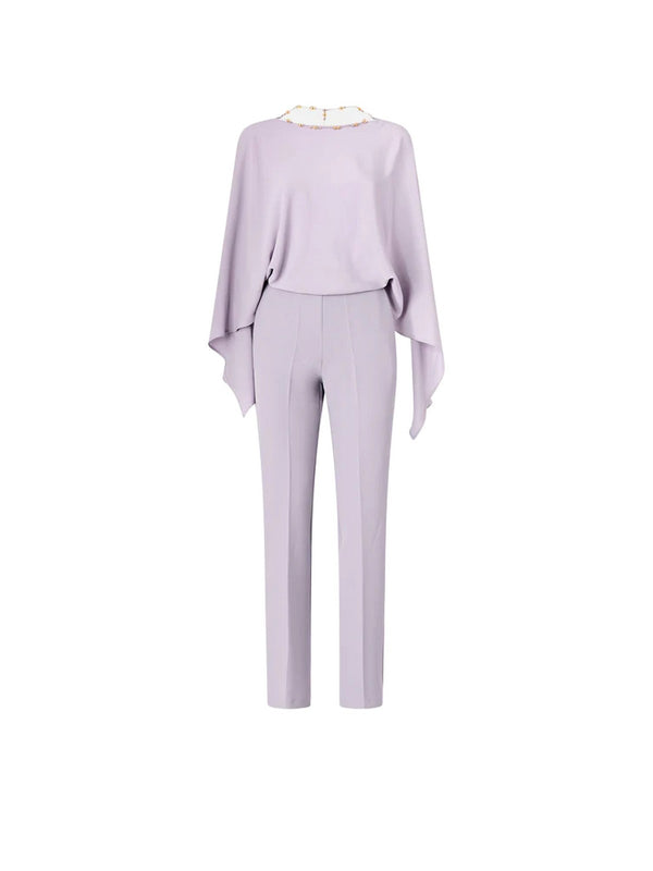 Pinko Tuta Elegante Donna Bietole Color Glicine in Crepe de Chine - 106641A35J Y46