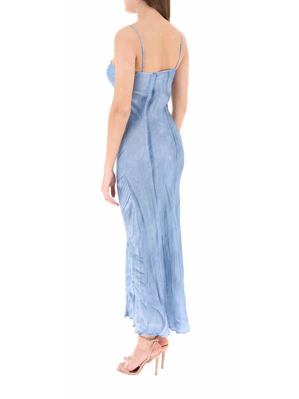 Pinko Abito Corina Donna Azzurro Satinato con Stampa Gioiello Piazzata  106987A37N-F15