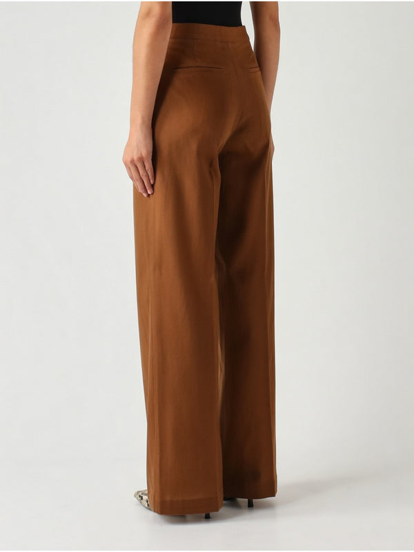 Pinko Pantalone Donna Jacopone in Lino Marrone Tabacco a Palazzo - 104929A34I L78