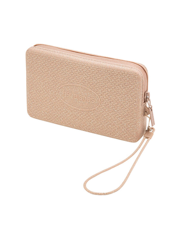 Havaianas Pochette Donna Glitter Beige Dorato con Logo e Laccetto  4147273-0057-0998