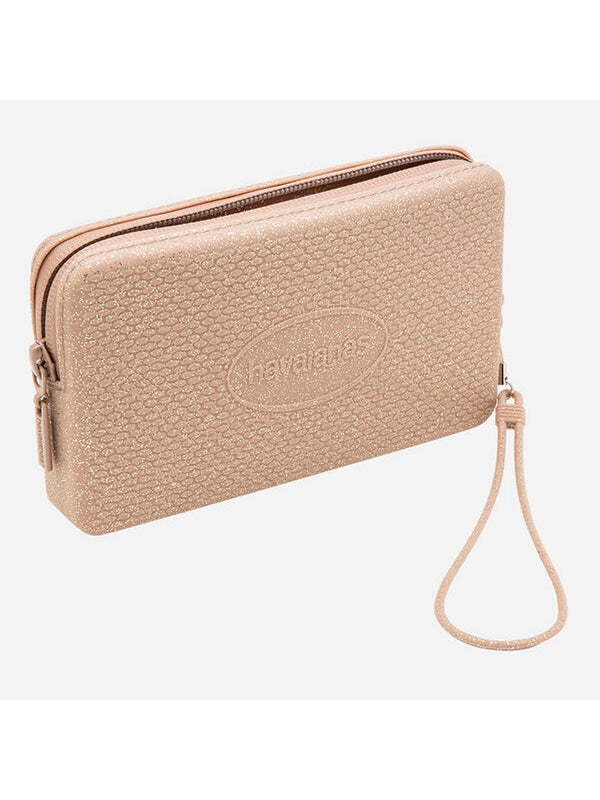 Havaianas Pochette Donna Glitter Beige Dorato con Logo e Laccetto  4147273-0057-0998