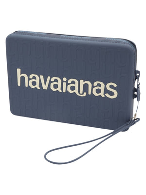 Havaianas Pochette Logomania Unisex Blu Avio in Silicone con Zip 419193-8955-998