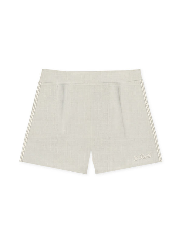 Mc2 Saint Barth Woman Shorts Amani Linen Holed 11 Emb - Amn0001