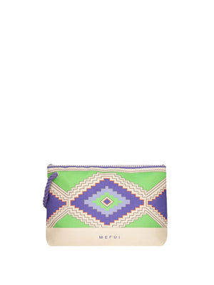 Me Fui Maxi Pochette Donna Fantasia Verde e Viola con Zip  MA26-SW0005X40