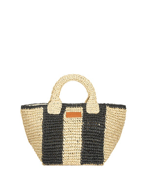 Me Fui Borsa Donna Beige in Rafia Intrecciata con Chiusura Magnetica  MA26-SW0075BG