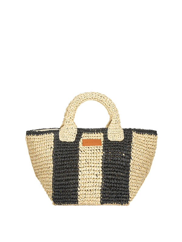 Me Fui Borsa Donna Beige in Rafia Intrecciata con Chiusura Magnetica  MA26-SW0075BG