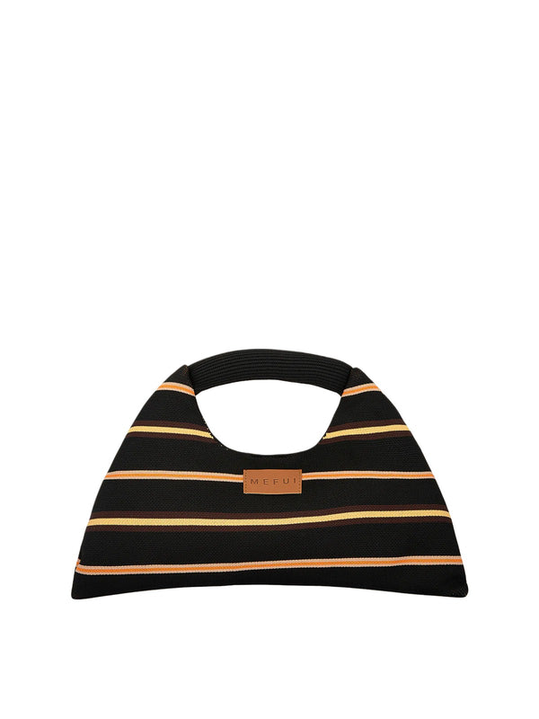 Me Fui Mini Bag Donna Nera in Maglia con Chiusura Magnetica  MA26-SW0110BK