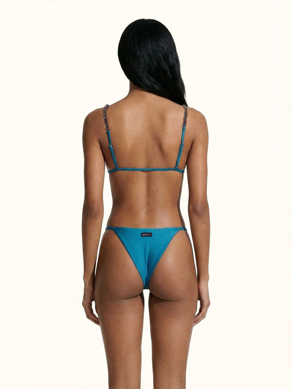Me Fui Bikini Donna Petrolio Triangolo con Slip Fisso  MF26-SW0120PT