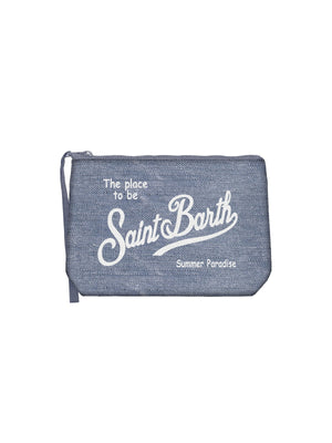 Mc2 Saint Barth Pochette Aline Linen Linen Denim - Ali0004