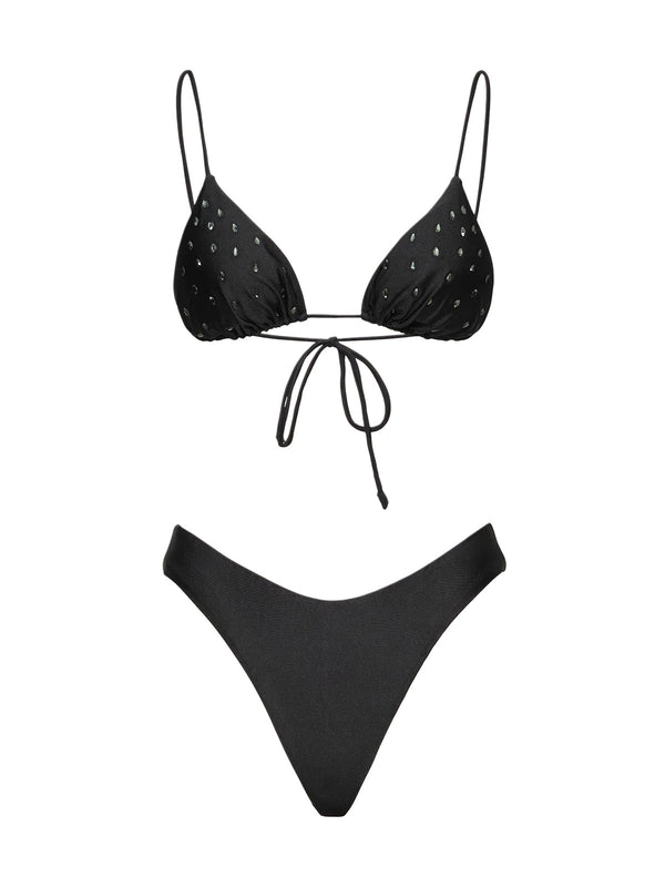 Costume Bikini Donna Me Fui Nero con Triangolo Imbottito e Slip Americano  MF26-SW0130BK