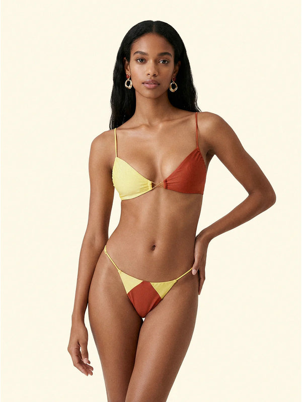 Costume Bikini Donna Me Fui Rosso Red Clay Fascia e Slip Regolabile  MF26-SW0141RC