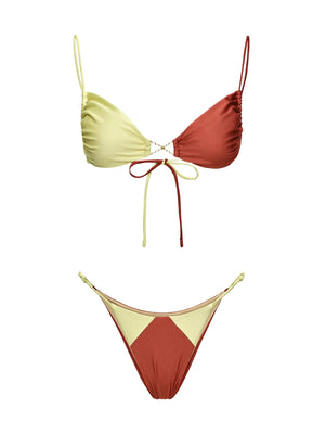 Costume Bikini Donna Me Fui Rosso Red Clay Fascia e Slip Regolabile  MF26-SW0141RC