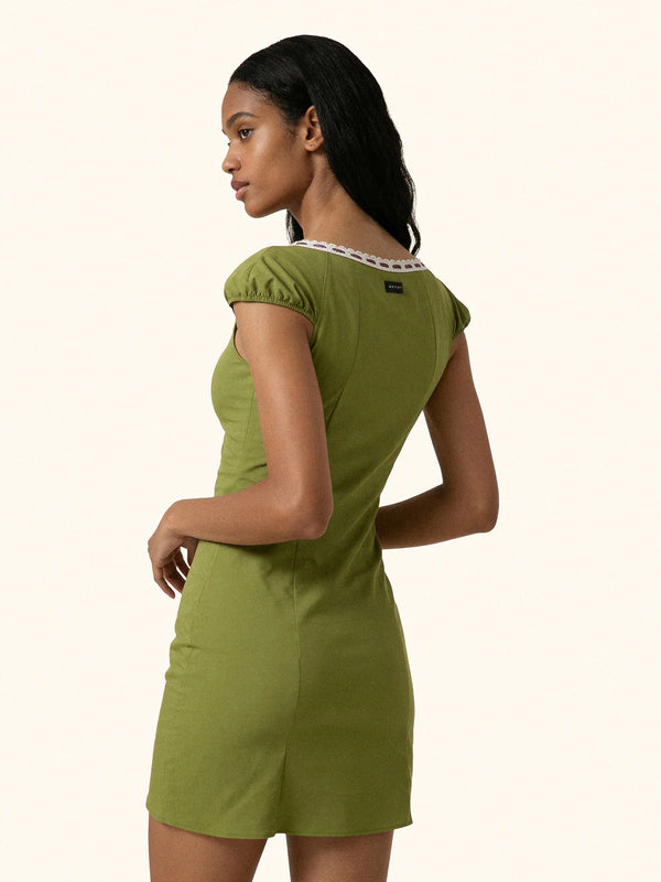 Abito Corto Donna Me Fui Verde Militare Aderente con Maniche Corte  MF26-SW0216MG