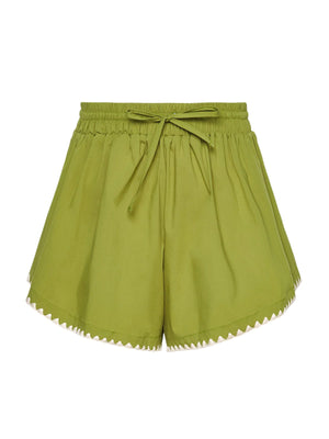 Me Fui Pantaloncino Donna Verde Militare in Cotone con Coulisse  MF26-SW0218MG