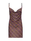 Abito Corto Donna Me Fui Fantasia Floreale Viola con Spalline Sottili  MF26-SW0236X04